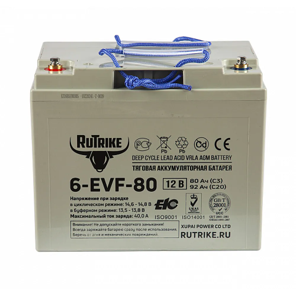 Тяговый аккумулятор RuTrike 6-EVF-80 (12V80A/H C3) 1